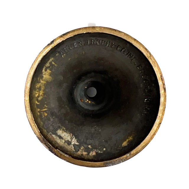 Mid-Century Brass Trophy Cup – Arlen Trophy Co., Brooklyn Ny – Double-Handled Laurel Urn – Mid-Century / Neoclassical Revival For Sale - Image 11 of 13