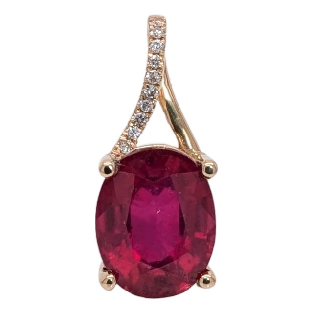 3.0Ct Madagascar Ruby and Natural Diamond Accents Pendant in Solid 14k Gold For Sale