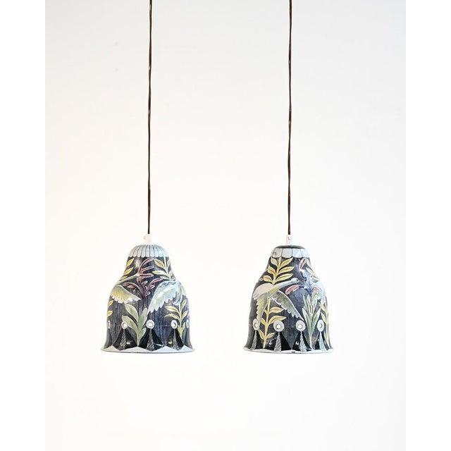 Silver Tilgmans Hanging Lamps in Glazed Stoneware, 1960s, Set of 2 For Sale - Image 8 of 8