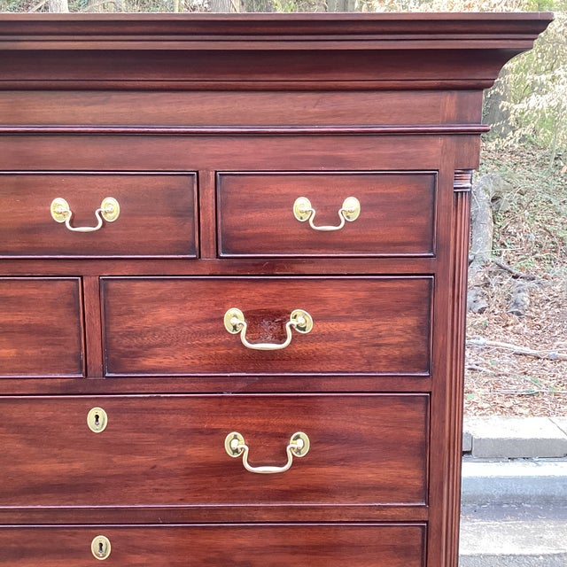 1980s Henkel Harris Genuine Mahogany Tall Chest of Drawers, Chippendale Style – Finish 29 For Sale - Image 11 of 15