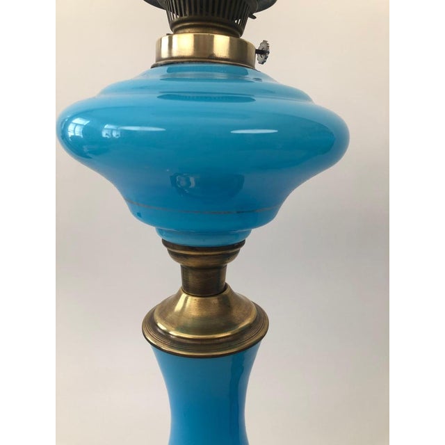 Antique Opaline Glass Oil Table Lamps Depicting Napoleon and Josephine, 1890s, Set of 2 For Sale - Image 11 of 14