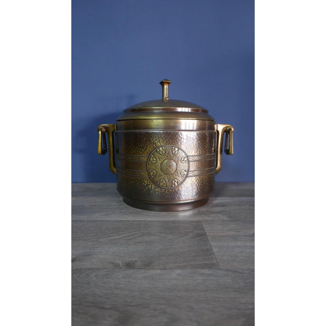 Large Art Deco Brass Punch Bowl with Glass Insert, Germany, 1920s For Sale - Image 3 of 14