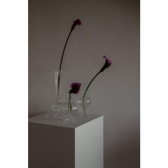 Vintage Clear Glass Bud Vases, Set of 3 For Sale - Image 6 of 6