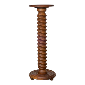 1940s French Carved Wood Pedestal Table