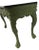 Traditional Antique Style Carved Green Wood Marble Top Console Table. For Sale - Image 3 of 4