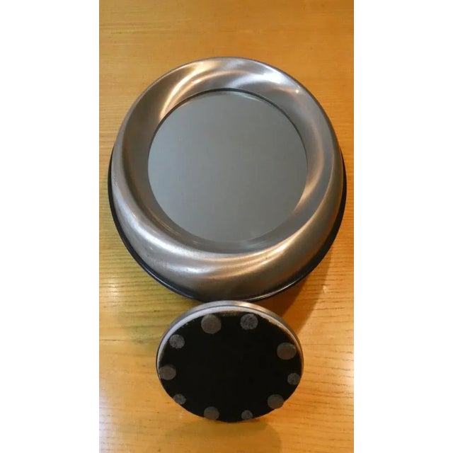 Table Mirror in Satin Steel by Gaetano Missaglia, 1960s For Sale - Image 9 of 12