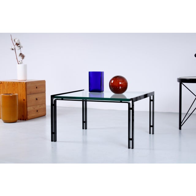 Mid-Century Modern Small Black Square Coffee Table attributed to Metaform, 1980s For Sale - Image 3 of 18