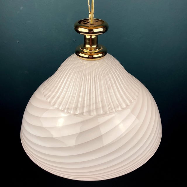 Large Italian Swirl Pendant Lamp in Pink Murano Glass, 1970s For Sale - Image 6 of 11