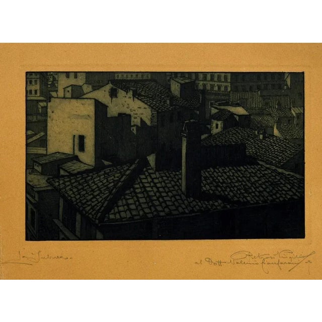 City in Night - Original Etching on Cardboard - 20th Century 20th Century For Sale - Image 5 of 5