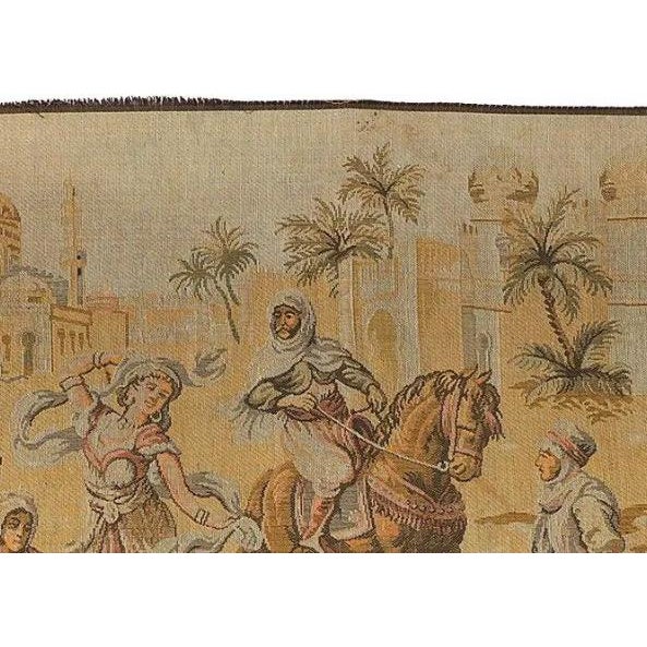 Textile Vintage Mid-Century Orientalist Woven Tapestry – "The Bazaar Dancer" For Sale - Image 7 of 12