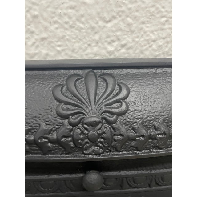 Metal Late 18th Century 24" W X 30"h Decorative Buck, Doe & Fawn Cast Iron Fireplace Surround and Insert For Sale - Image 7 of 8