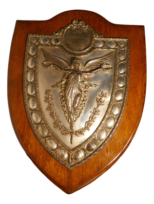 Large Arts and Crafts Shield Trophy with Nike the Goddess of Victory, 1920s