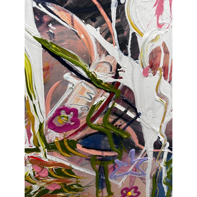 Jack Craig Compton Oversized 1980s Colorful Abstract Mixed Media Painting on Canvas 60x46 For Sale In Phoenix - Image 6 of 6