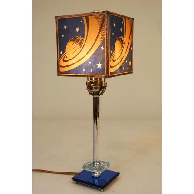 An uber rare and striking 1933 Chicago Century of Progress Logo Souvenir Art Deco Streamline styled shade with original...