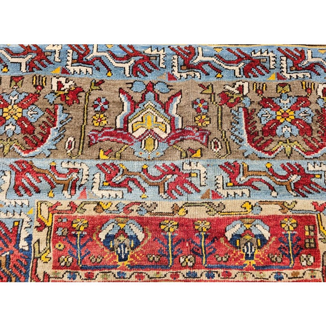 19th Century Anatolian Ladik Prayer Area Rug, Handwoven, Red & Yellow, 5' x 7' For Sale - Image 13 of 15