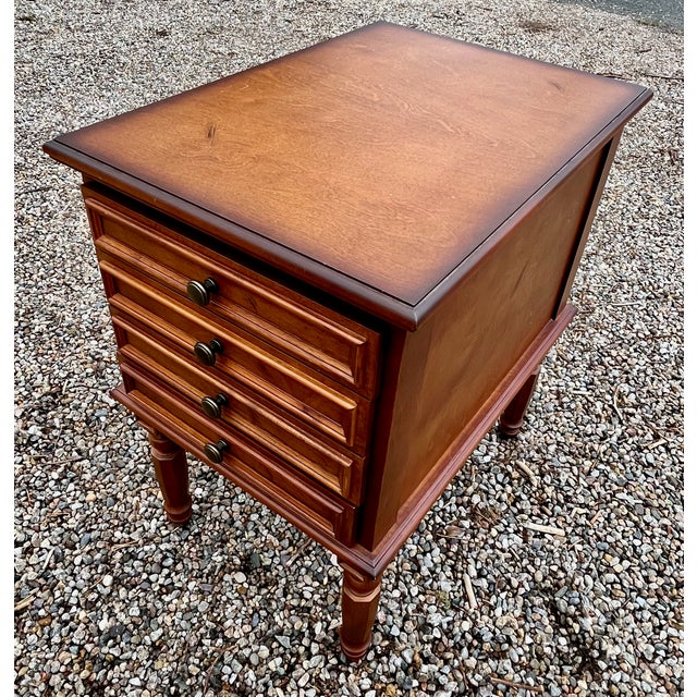 Side Table With Storage of Four Folding Serving Tray Stands Solid Birchwood For Sale - Image 13 of 13