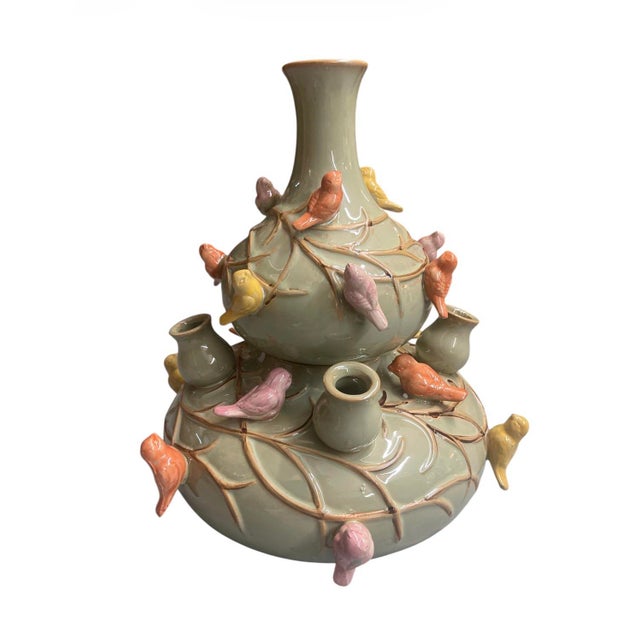Add a touch of playful elegance to your home with this exceptional vintage Italian ceramic tulipiere. Crafted in Italy,...
