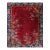 1920s Ruby Red Floral Antique Chinese Art Deco Carpet 8'10" X 11'2" Handknotted Pile Wool Rug For Sale