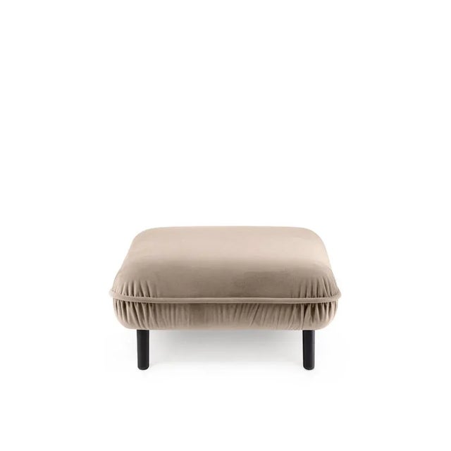 Contemporary Beige Velour Bean Pouf from Emko For Sale - Image 3 of 3