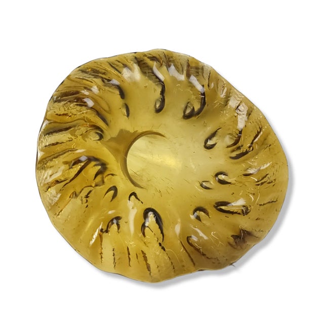 Antique C. 1900 Amber Glass Trumpet Flower Figurine Vase Epergne For Sale - Image 4 of 12