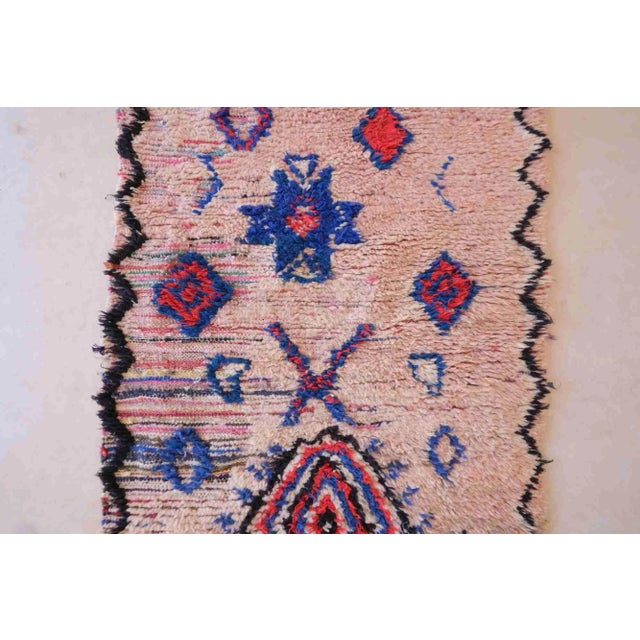 Mid-Century Modern 1980’s Moroccan Tribal Colorful Runner Rug - 5.7 X 3.28 Ft For Sale - Image 3 of 10