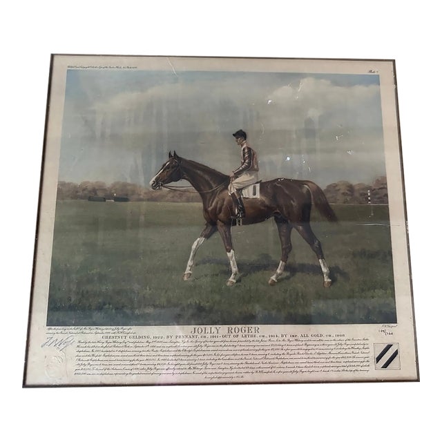 Franklin B. Voss Horse Print "Jolly Roger" (Signed) For Sale