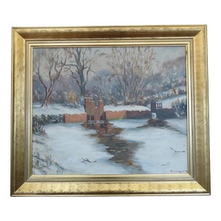 Maurice Codner, Along the Lambourn River, 1959, Oil on Canvas For Sale