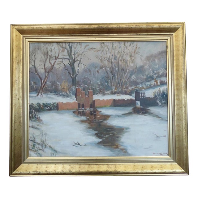 Maurice Codner, Along the Lambourn River, 1959, Oil on Canvas For Sale