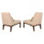 Wood Ecru Beige Boucle Sophia Slipper Chairs by Edward Wormley for Dunbar - a Pair For Sale - Image 7 of 12
