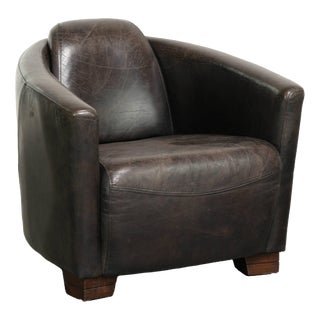 Cowhide Aviator Armchair in Dark Color Scheme For Sale