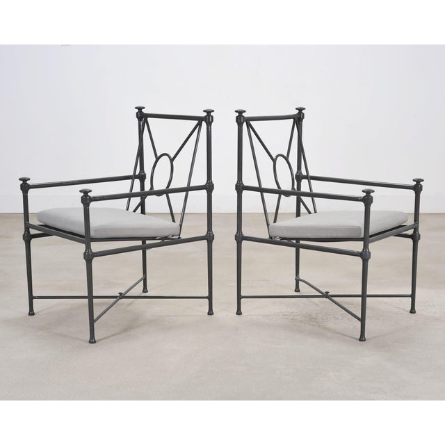 Set of Four Rh Catalina Aluminum Patio Garden Dining Armchairs For Sale In Sacramento - Image 6 of 18