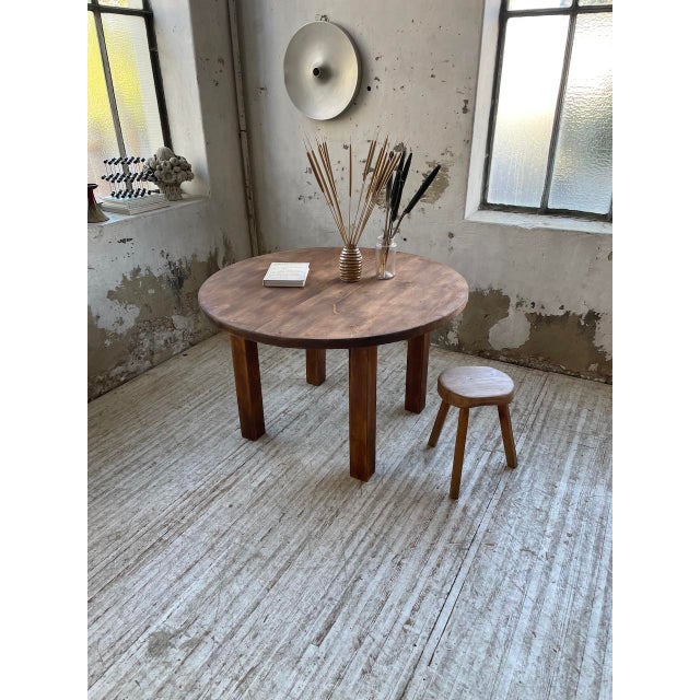 Round Pine Table with Extensions, 1950s For Sale - Image 10 of 18