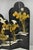Chinoiserie Decorator Chinoiserie Black Lacquer Oriental Painted 4 Panel Room Divider Screen For Sale - Image 3 of 16