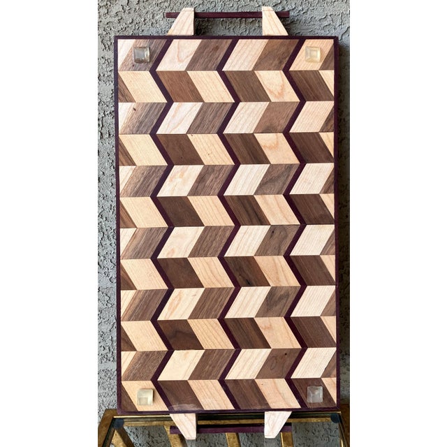 Don Shoemaker Late 20th-Century Handcrafted Exotic Wood Rectangular Handled Tray in the Manner of Don Shoemaker For Sale - Image 4 of 18