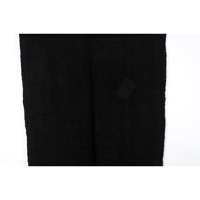 Handmade Black Hemp Rug, 1960s For Sale - Image 9 of 17