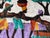 Purple Vintage African Batik Wall Hanging Painting For Sale - Image 8 of 11
