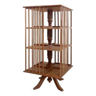 Antique Early 20th Century Revolving Bookcase For Sale