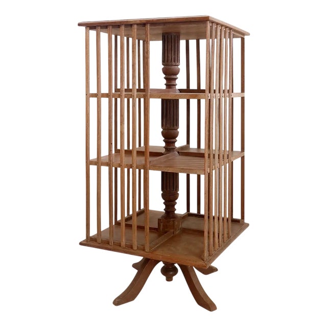 Antique Early 20th Century Revolving Bookcase For Sale