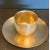 Late 19th Century Antique Heavy Gilt Bronze Ritual Altar Cup & Saucer - Hand Hammered For Sale - Image 5 of 6