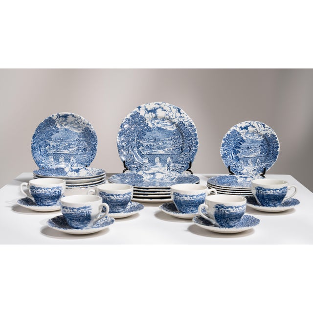 Mid 20th Century Mid 20th Century United Kingdom Blue Porcelain Serving Piece For Sale - Image 5 of 14