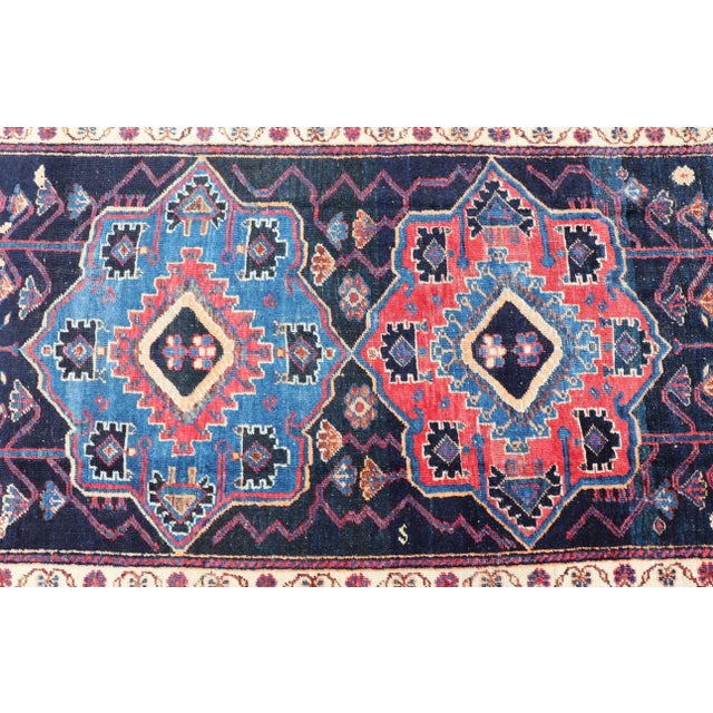 Textile Antique Persian Kurdish Tribal Rug in Sub-Geometric Medallion Design 4'5 X 7'8 For Sale - Image 7 of 10