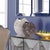 Round Gray Marbled Iron Disc Vase- Large For Sale - Image 9 of 10