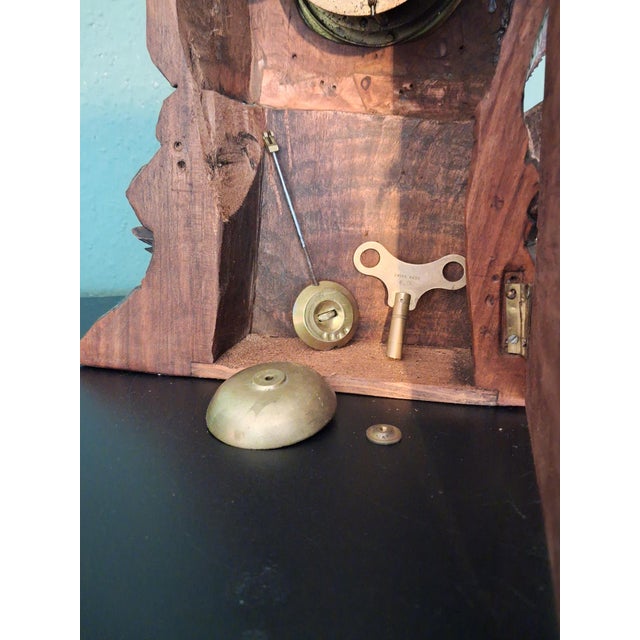 Antique Swiss Black Forest Pheasants Pendulum Clock, 1900, Set of 3 For Sale - Image 10 of 11