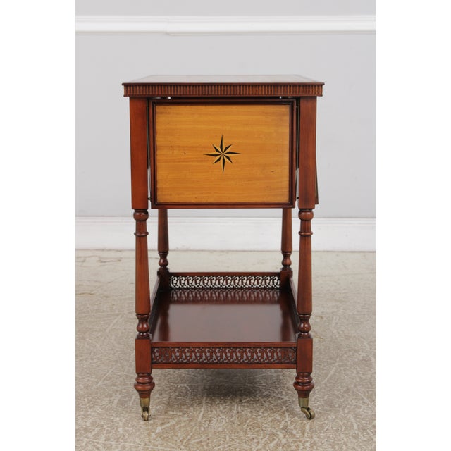 John Widdicomb Marquetry Inlaid Serving Bar Cart For Sale - Image 17 of 18