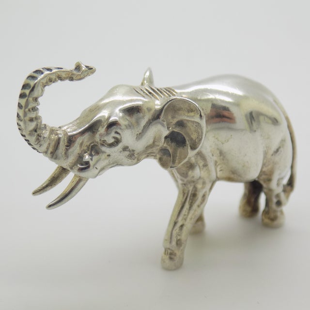 1970s Vintage Italian Handmade Silver 835 Elephant Figurine, Vicenza, 1970s For Sale - Image 5 of 13