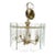 Mid 20th Century Mid-Century Modern 6 Light Etched Glass Panels Maple Leaf Design Chandelier For Sale