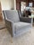 Mid-Century Modern Rh Restoration Hardware Paget Wingback Chair in Velvet Fog For Sale - Image 3 of 18
