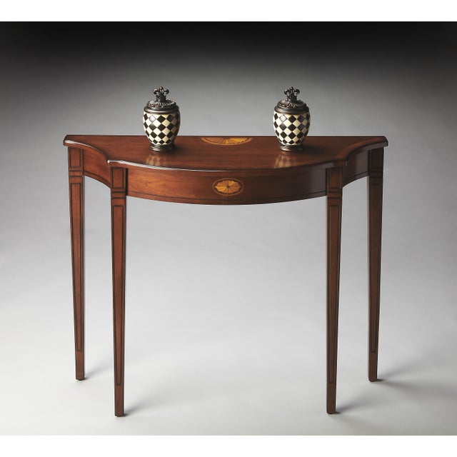 2020s Chester 36 in. W Demilune Wood Console Table, Olive Ash For Sale - Image 5 of 6