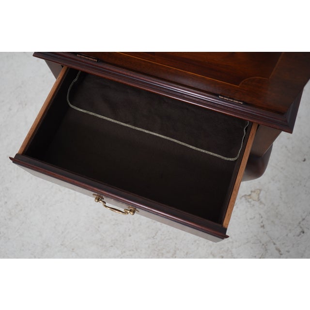 1980s Henkel Harris Mahogany Fall Front Silver Chest For Sale - Image 5 of 18