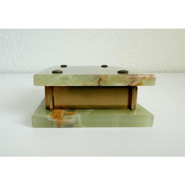 Mid 20th Century Art Deco Green Onyx & Bronze Smoking Box For Sale - Image 5 of 11